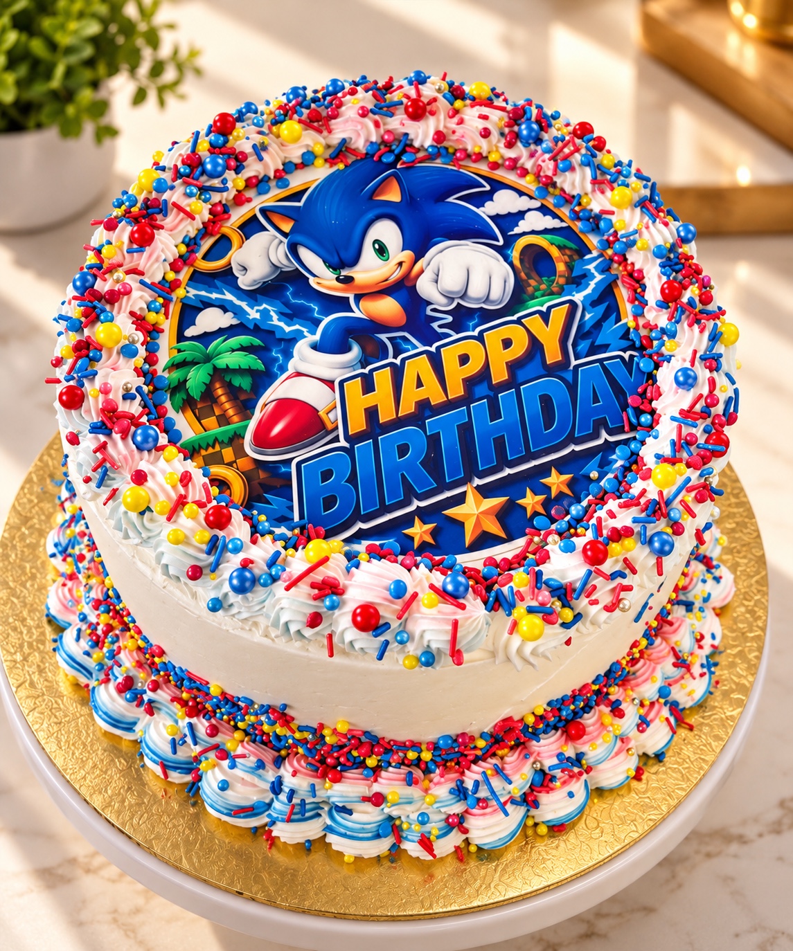 Sonic Birthday Cake