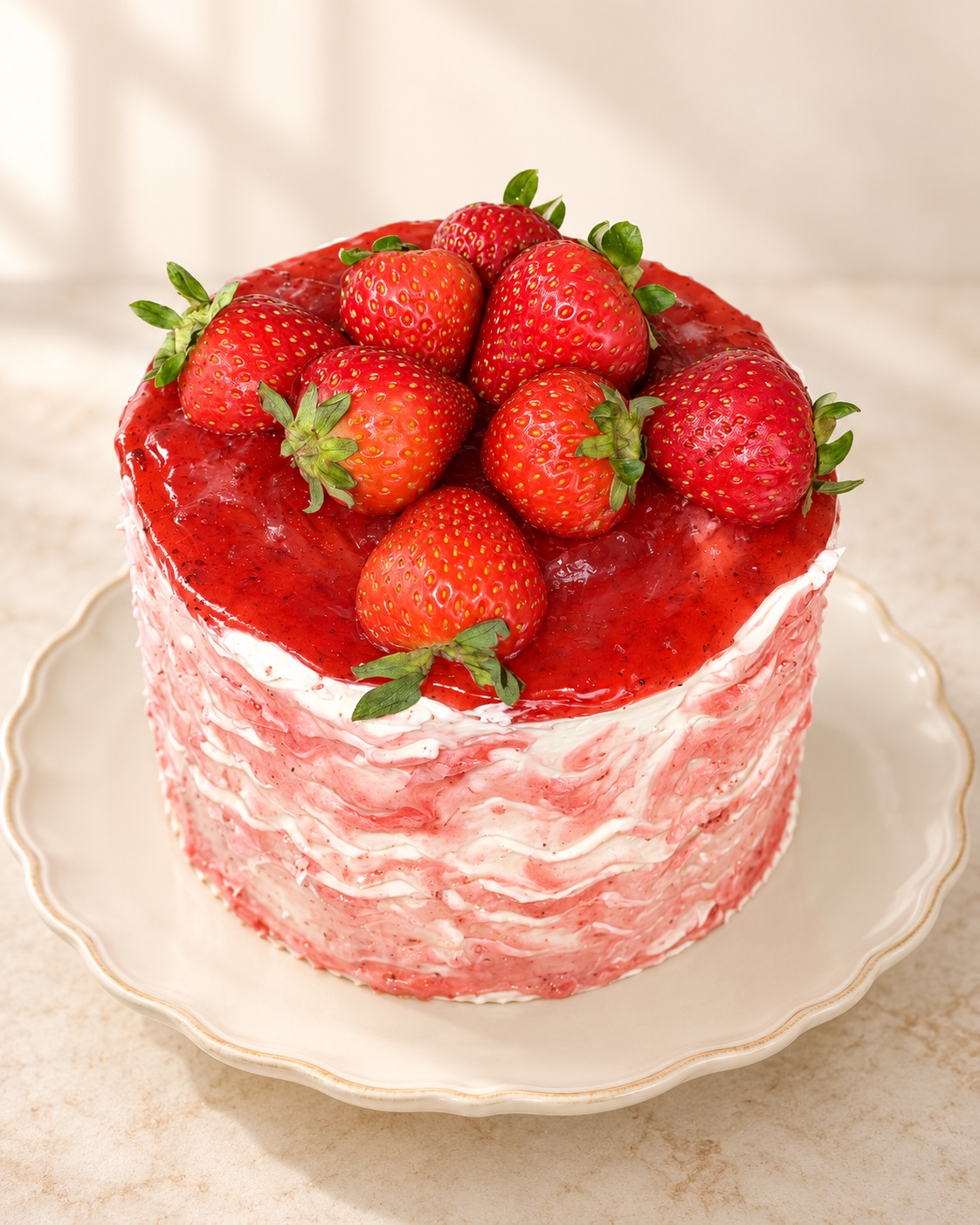 Strawberry Swirl Cake