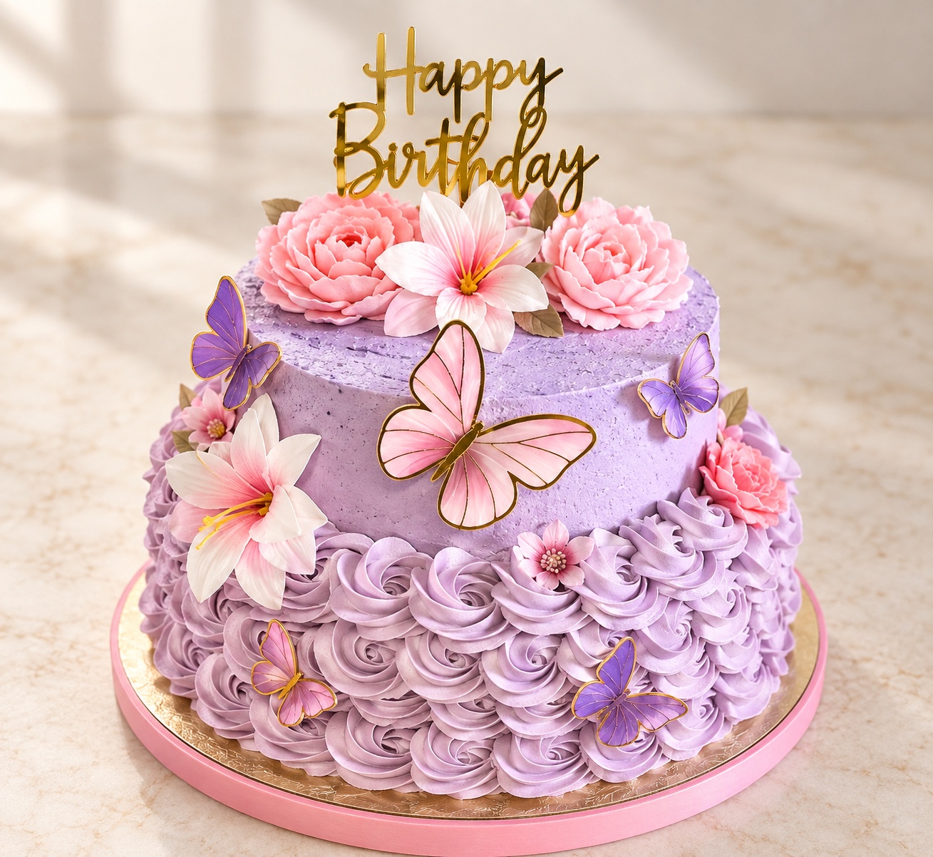 Lavender Butterfly Cake