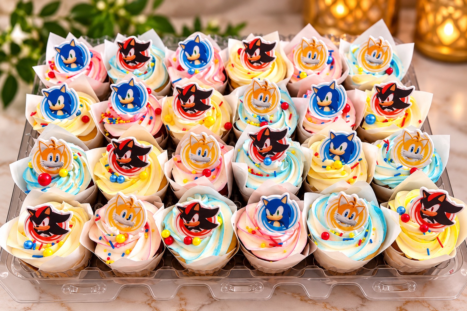 Sonic Character Cupcakes